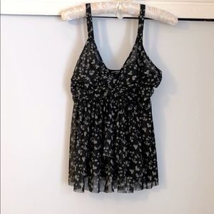 LIKE NEW! Express Very Light Grey and Black Tank
